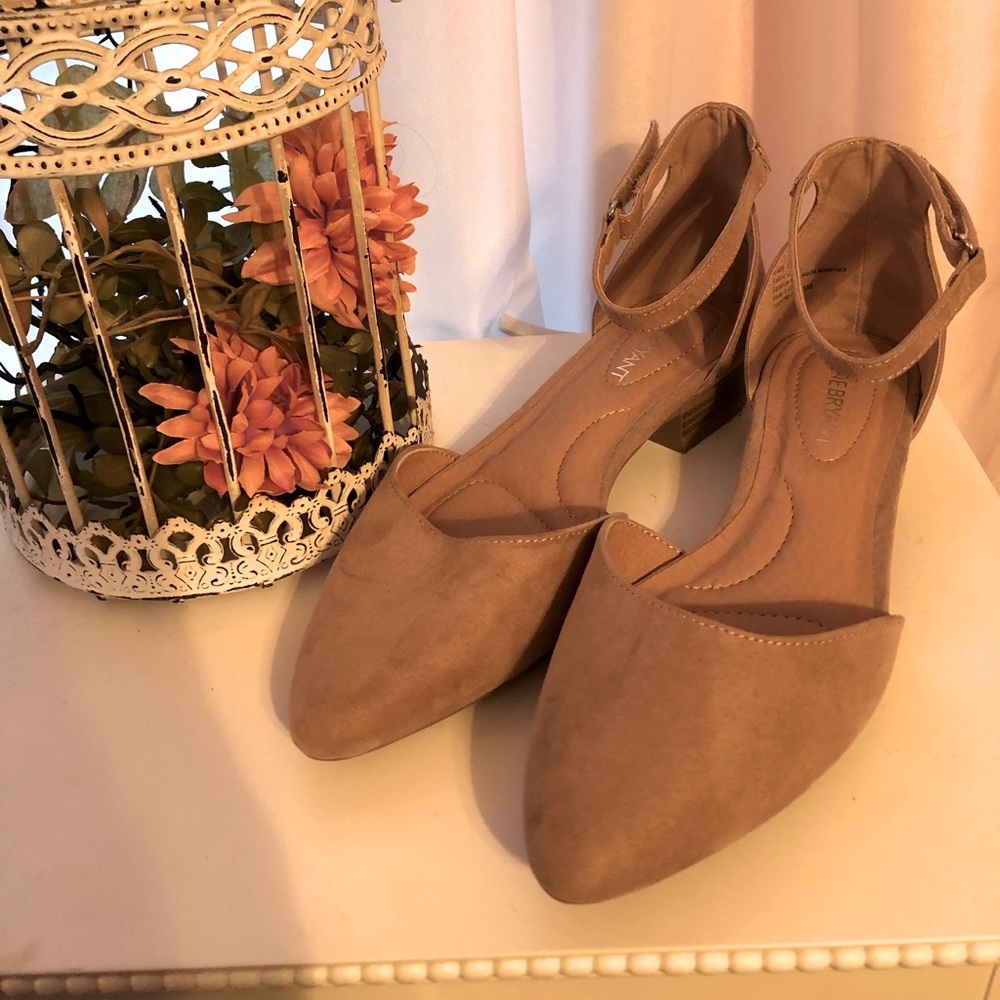 Nude mini heel sandals NEVER WORN